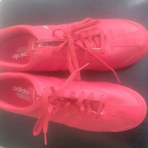 Adidas Red Low-Top Sneakers with Glossy Finish